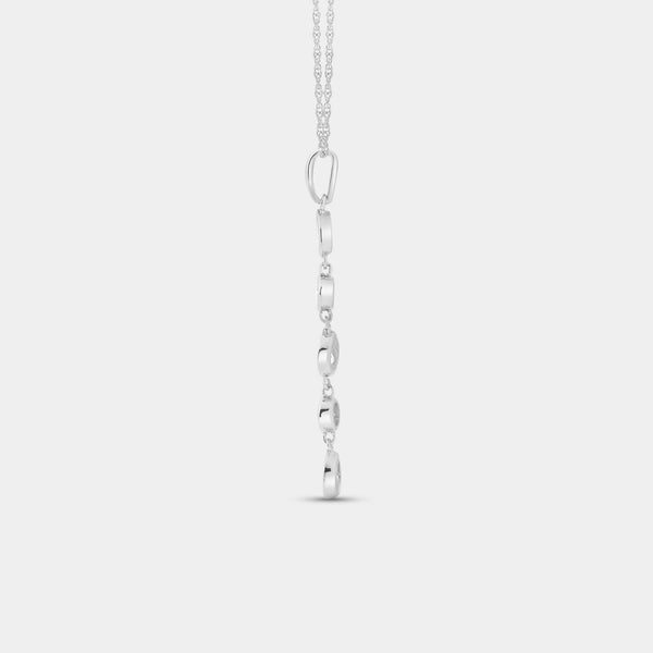Gilded 1/2 Carat Lab-Grown Diamond Bezel-Set Pendant with Alternating Round and Pear-Shaped Stones