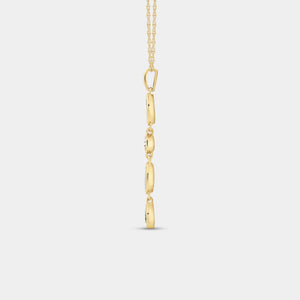 Gilded 1/2 Carat Lab-Grown Diamond Bezel-Set Pendant with Alternating Round and Marquise-Shaped Stones
