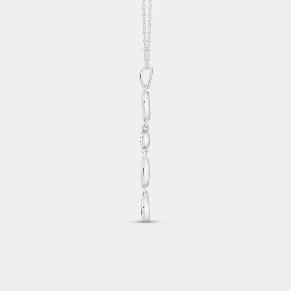 1/2 Carat Lab-Grown Diamond Bezel-Set Pendant with Alternating Round and Marquise-Shaped Stones — GILDED New York