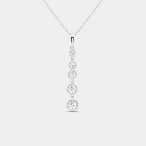 Gilded 1/2 Carat Lab-Grown Diamond Bezel-Set Pendant with Graduating Stones