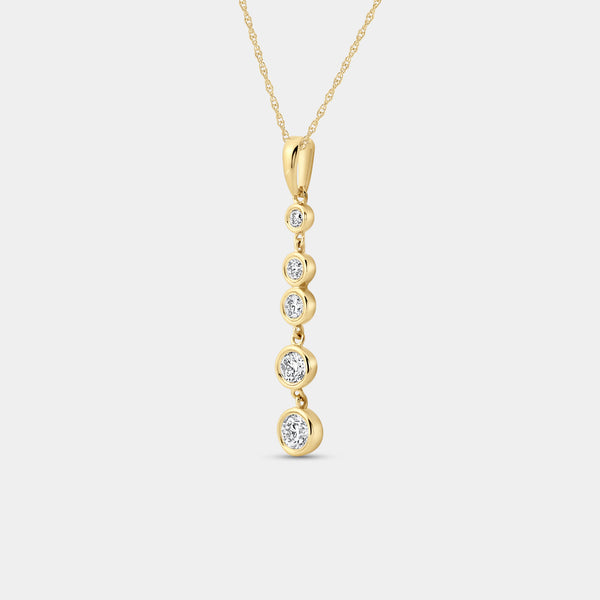 1/2 Carat Lab-Grown Diamond Bezel-Set Pendant with Graduating Stones — GILDED New York