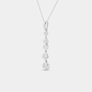Gilded 1/2 Carat Lab-Grown Diamond Bezel-Set Pendant with Graduating Stones