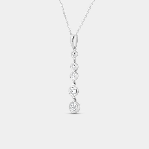 1/2 Carat Lab-Grown Diamond Bezel-Set Pendant with Graduating Stones — GILDED New York