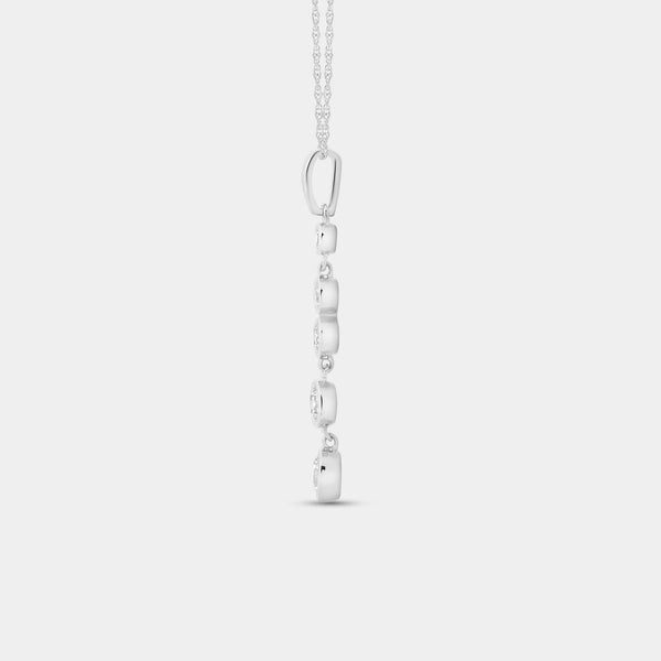 1/2 Carat Lab-Grown Diamond Bezel-Set Pendant with Graduating Stones — GILDED New York