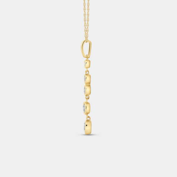 1/2 Carat Lab-Grown Diamond Bezel-Set Pendant with Graduating Stones — GILDED New York