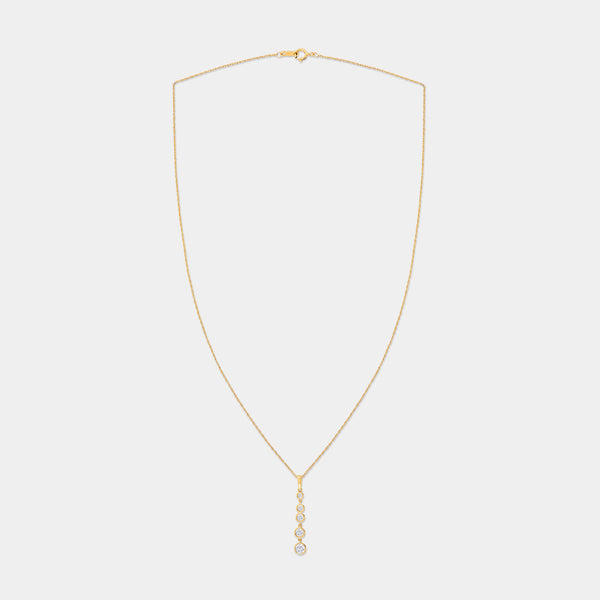 1/2 Carat Lab-Grown Diamond Bezel-Set Pendant with Graduating Stones — GILDED New York