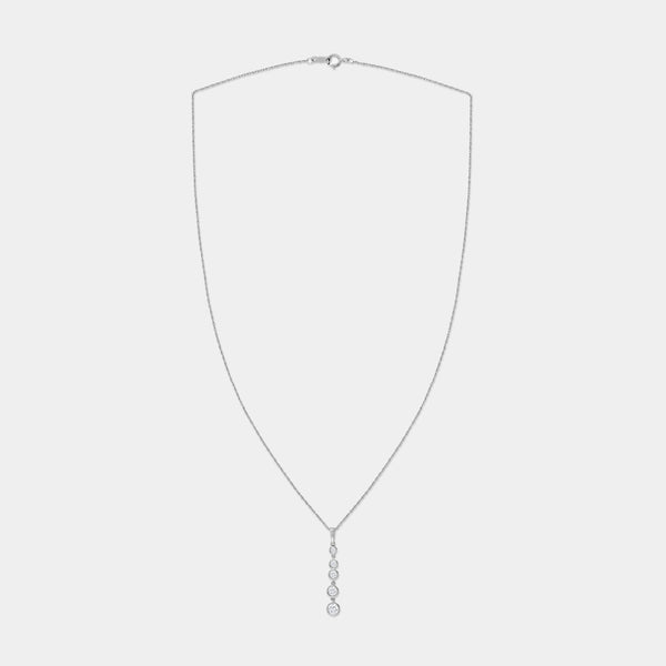 1/2 Carat Lab-Grown Diamond Bezel-Set Pendant with Graduating Stones — GILDED New York