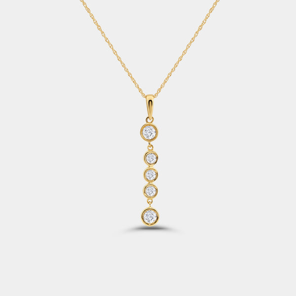 Gilded 1/2 Carat Lab-Grown Diamond Bezel-Set Pendant
