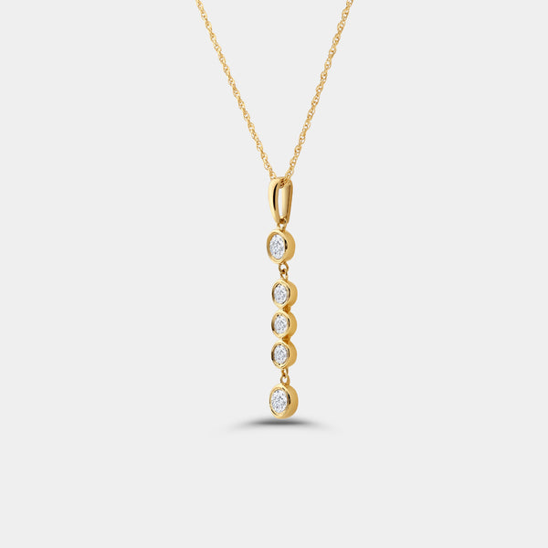 Gilded 1/2 Carat Lab-Grown Diamond Bezel-Set Pendant