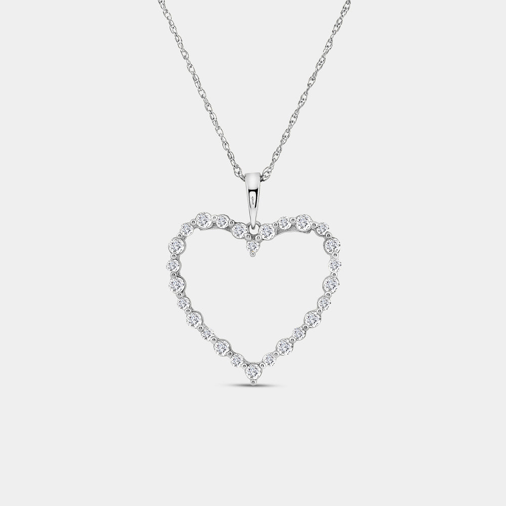 Gilded 1/2 Carat Lab-Grown Diamond Heart-Shaped Bail Pendant
