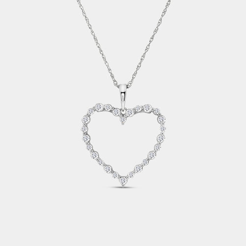 Gilded 1/2 Carat Lab-Grown Diamond Heart-Shaped Bail Pendant