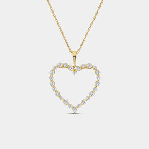Gilded 1/2 Carat Lab-Grown Diamond Heart-Shaped Bail Pendant