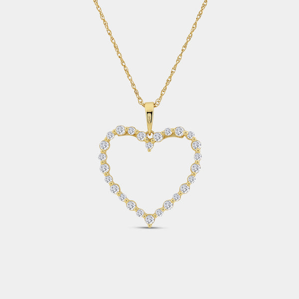 Gilded 1/2 Carat Lab-Grown Diamond Heart-Shaped Bail Pendant