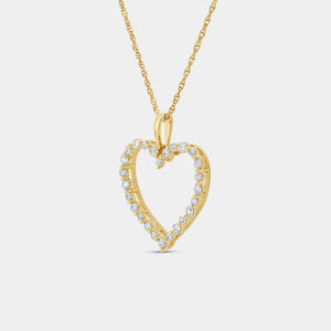 Gilded 1/2 Carat Lab-Grown Diamond Heart-Shaped Bail Pendant