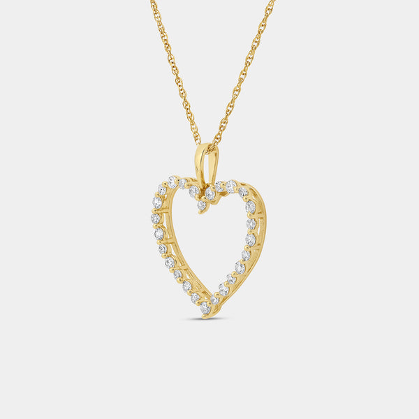 Gilded 1/2 Carat Lab-Grown Diamond Heart-Shaped Bail Pendant