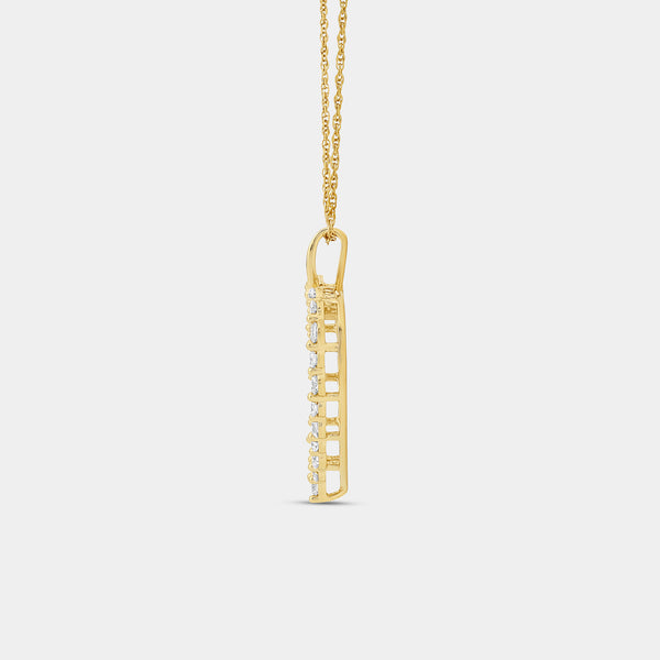 Gilded 1/2 Carat Lab-Grown Diamond Heart-Shaped Bail Pendant