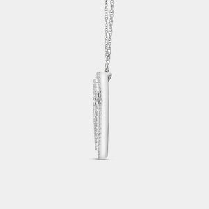 Gilded 1/2 Carat Lab-Grown Diamond Double-Frame Heart-Shaped Pendant