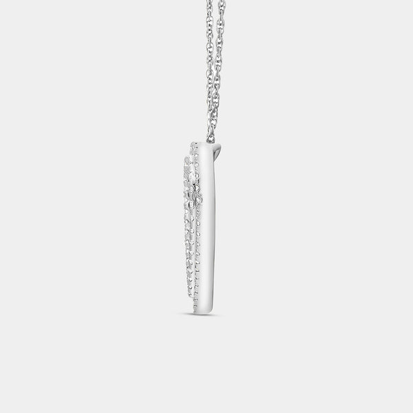 Gilded 1/2 Carat Lab-Grown Diamond Double-Frame Heart-Shaped Pendant