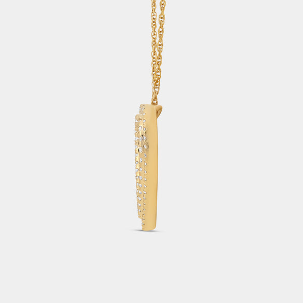 Gilded 1/2 Carat Lab-Grown Diamond Double-Frame Heart-Shaped Pendant
