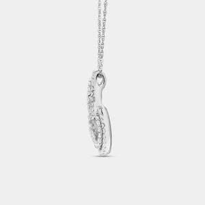 Gilded 1/2 Carat Lab-Grown Diamond Double-Frame Curved Heart-Shaped Pendant