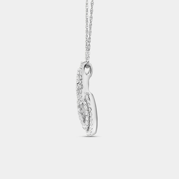 Gilded 1/2 Carat Lab-Grown Diamond Double-Frame Curved Heart-Shaped Pendant