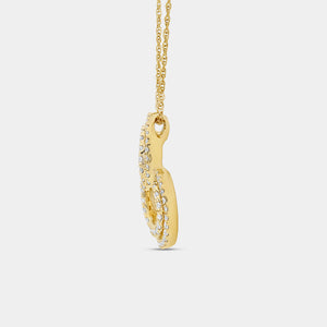 Gilded 1/2 Carat Lab-Grown Diamond Double-Frame Curved Heart-Shaped Pendant