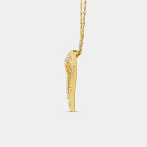 Gilded 1/2 Carat Lab-Grown Diamond Double-Frame Looped / Layered Heart-Shaped Pendant