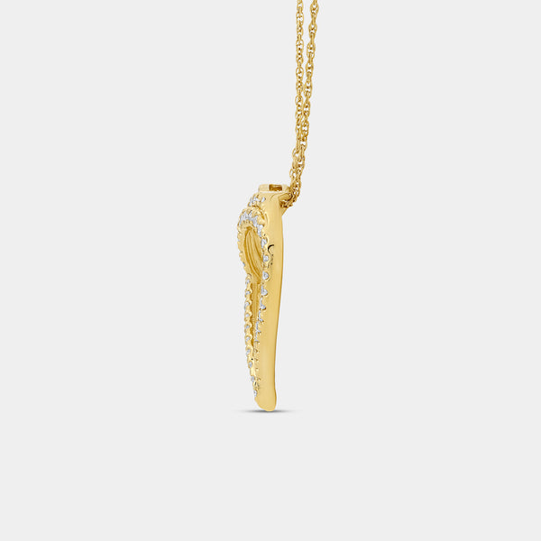 Gilded 1/2 Carat Lab-Grown Diamond Double-Frame Looped / Layered Heart-Shaped Pendant
