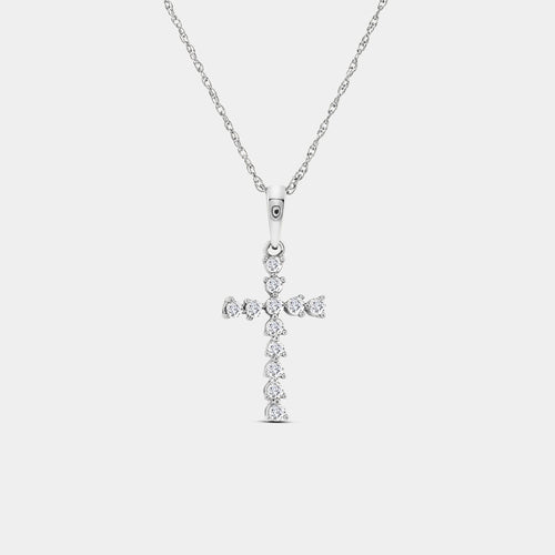 Gilded 1/4 Carat Lab-Grown Diamond Classic Cross Bail Pendant