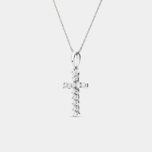 Gilded 1/4 Carat Lab-Grown Diamond Classic Cross Bail Pendant
