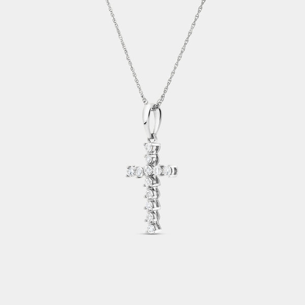 Gilded 1/4 Carat Lab-Grown Diamond Classic Cross Bail Pendant