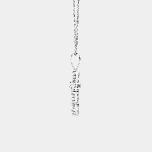 Gilded 1/4 Carat Lab-Grown Diamond Classic Cross Bail Pendant