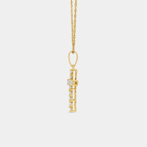 Gilded 1/4 Carat Lab-Grown Diamond Classic Cross Bail Pendant