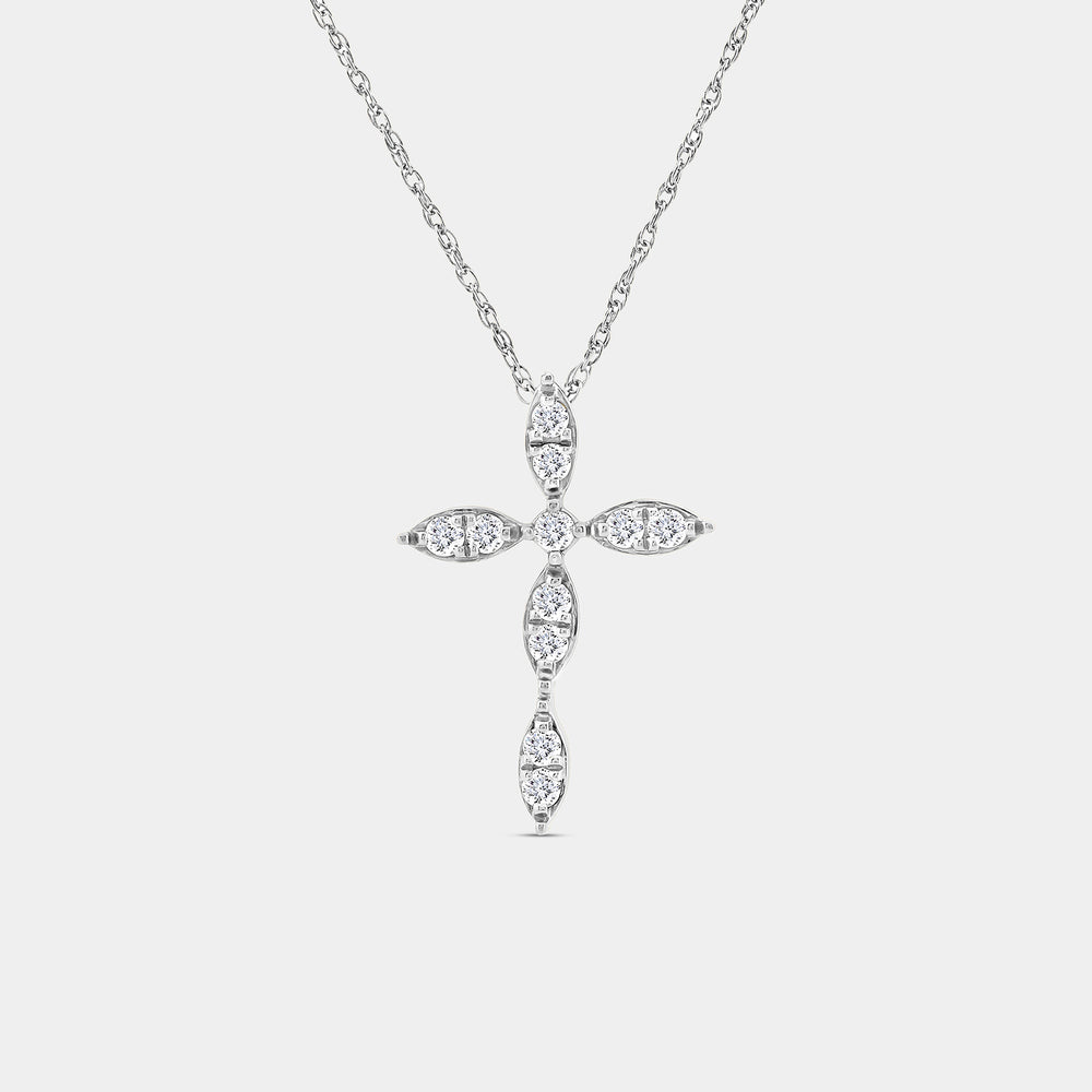 Gilded 1/4 Carat Lab-Grown Diamond Vintage-Style Cross Pendant