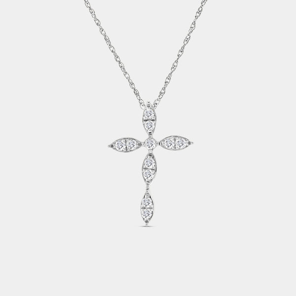 Gilded 1/4 Carat Lab-Grown Diamond Vintage-Style Cross Pendant