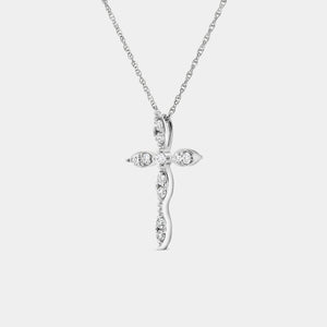 Gilded 1/4 Carat Lab-Grown Diamond Vintage-Style Cross Pendant