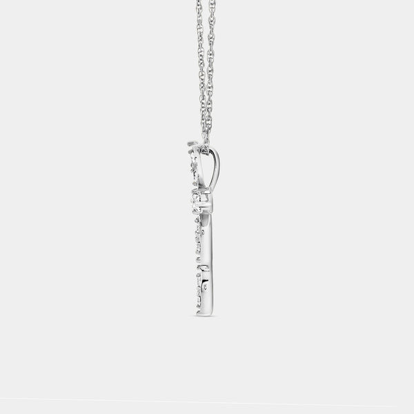Gilded 1/4 Carat Lab-Grown Diamond Vintage-Style Cross Pendant