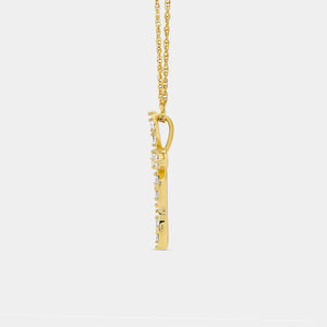 Gilded 1/4 Carat Lab-Grown Diamond Vintage-Style Cross Pendant