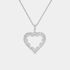 Gilded 1/4 Carat Lab-Grown Diamond Lace Heart-Shaped Pendant