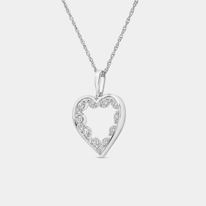 Gilded 1/4 Carat Lab-Grown Diamond Lace Heart-Shaped Pendant