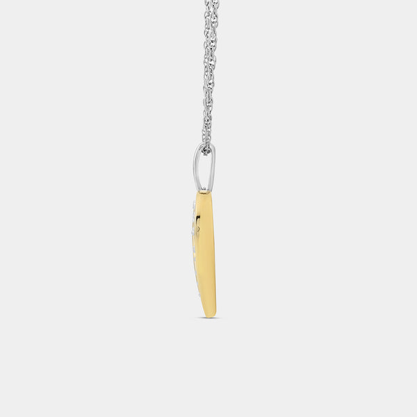 Gilded 1/4 Carat Lab-Grown Diamond Lace Heart-Shaped Pendant
