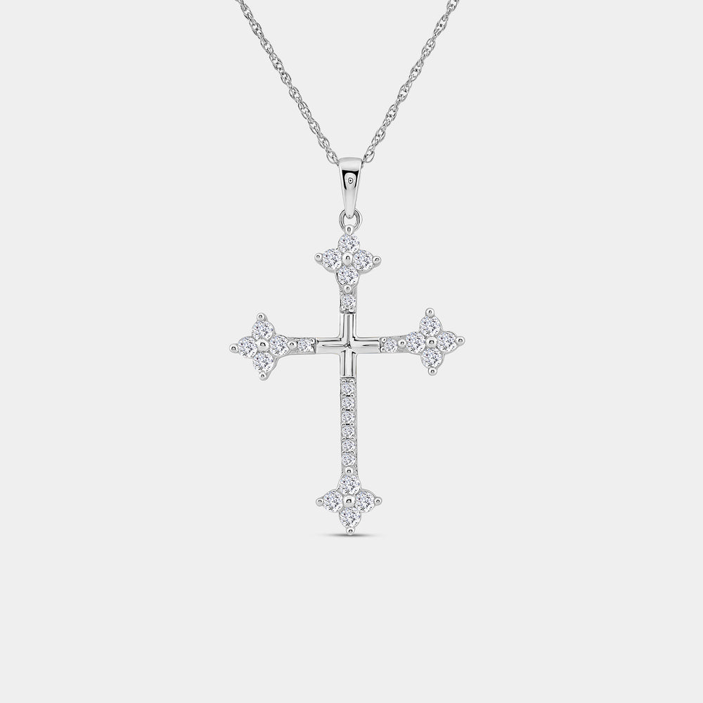 Gilded 1/2 Carat Lab-Grown Diamond Gothic-Style Cross Pendant