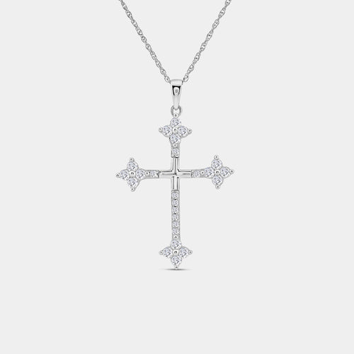 Gilded 1/2 Carat Lab-Grown Diamond Gothic-Style Cross Pendant