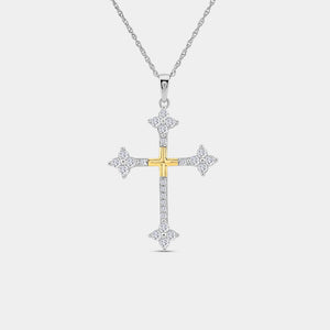 Gilded 1/2 Carat Lab-Grown Diamond Gothic-Style Cross Pendant