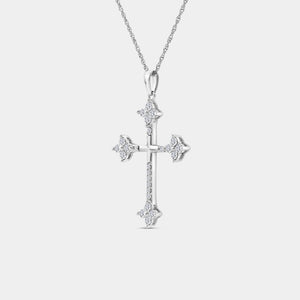 Gilded 1/2 Carat Lab-Grown Diamond Gothic-Style Cross Pendant