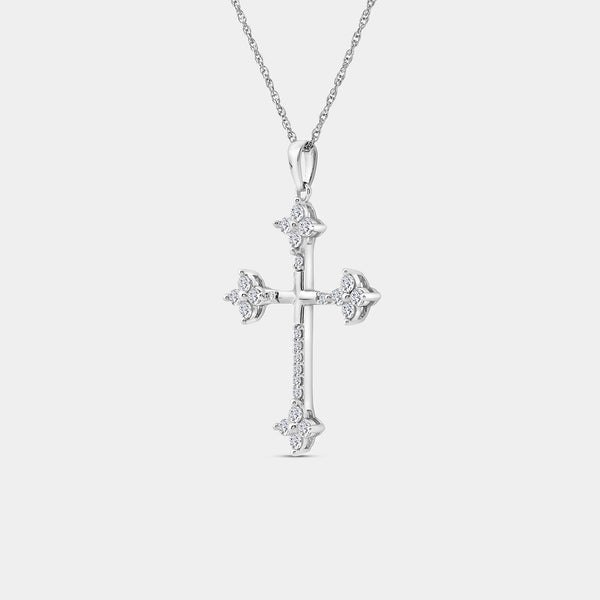 Gilded 1/2 Carat Lab-Grown Diamond Gothic-Style Cross Pendant