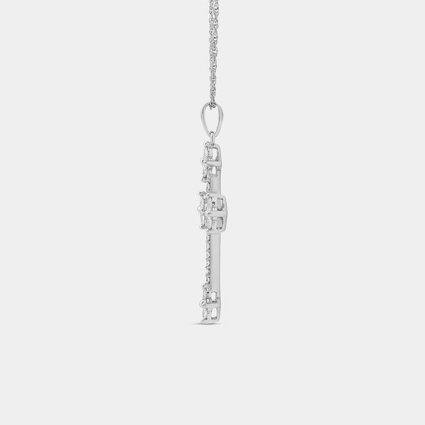 Gilded 1/2 Carat Lab-Grown Diamond Gothic-Style Cross Pendant