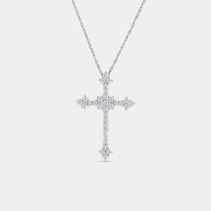 Gilded 1/2 Carat Lab-Grown Diamond Gothic-Style Multi-Center Cross Pendant