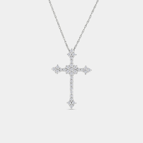 1/2 Carat Lab-Grown Diamond Gothic-Style Multi-Center Cross Pendant — GILDED New York