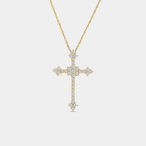 Gilded 1/2 Carat Lab-Grown Diamond Gothic-Style Multi-Center Cross Pendant